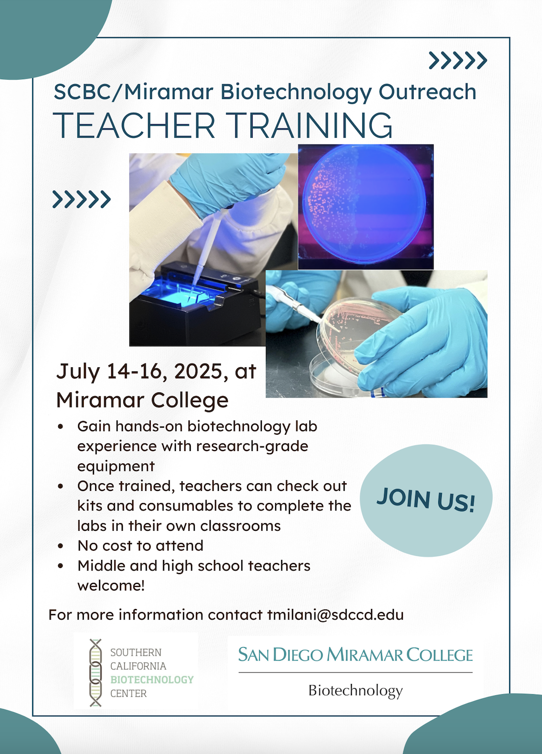 Summer Biotech Teacher Workshop Flyer 2025 Summer Biotech Teacher Workshop Flyer 2025